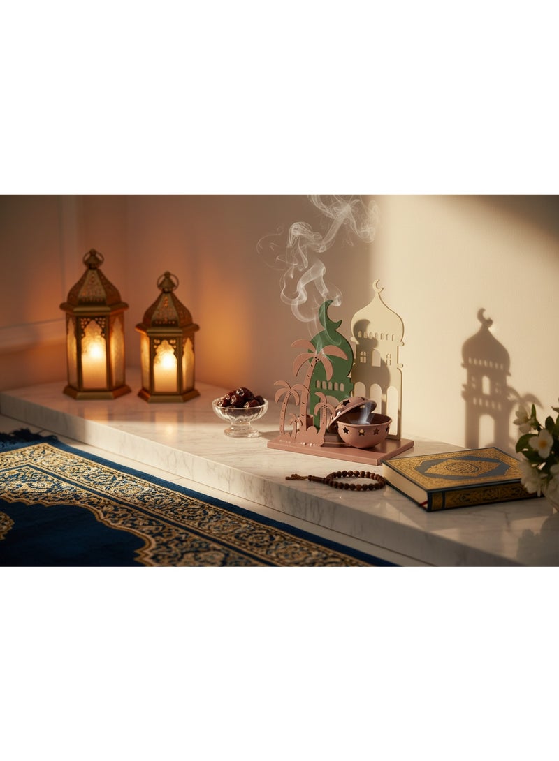 AKDC Ramadan Kareem Incense Burner - 25Cm Mosque & Palm Tree Design - Image 2